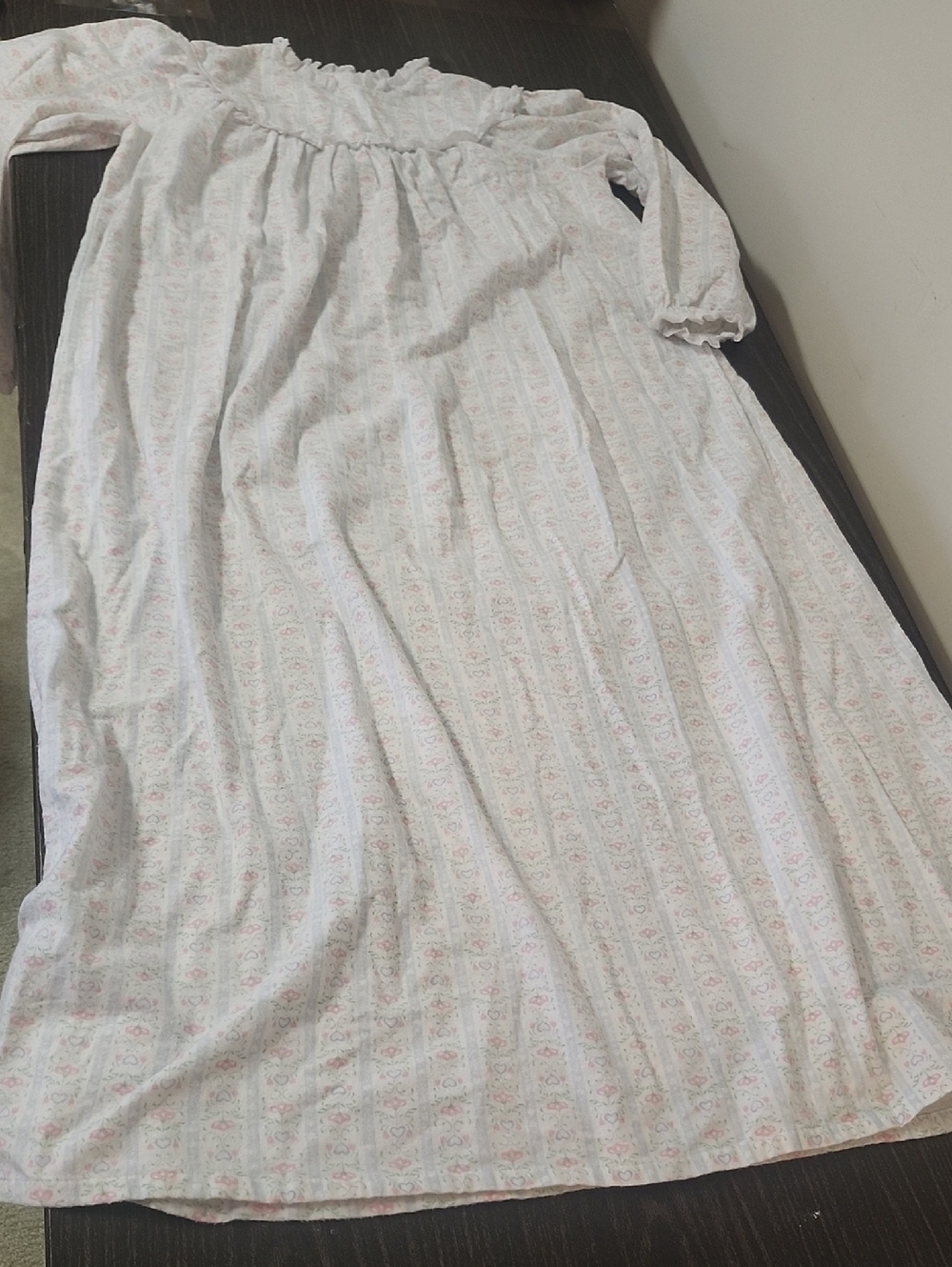 Lang of Salzburg Floral Flannel Nightgown size Small Modest  Cottagecore Cotton